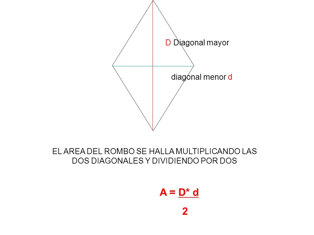 A = D* d 2 D Diagonal mayor diagonal menor d