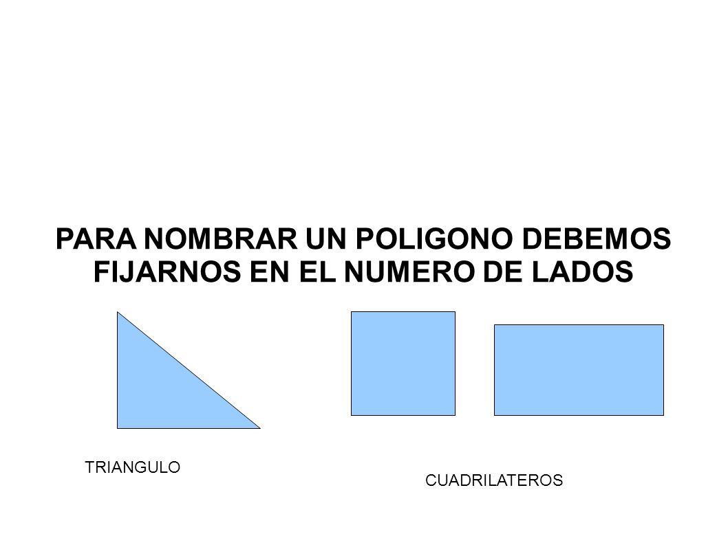 PARA NOMBRAR UN POLIGONO DEBEMOS FIJARNOS EN EL NUMERO DE LADOS