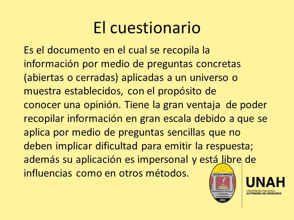 El cuestionario
