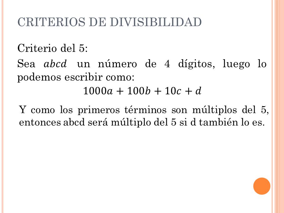 CRITERIOS DE DIVISIBILIDAD