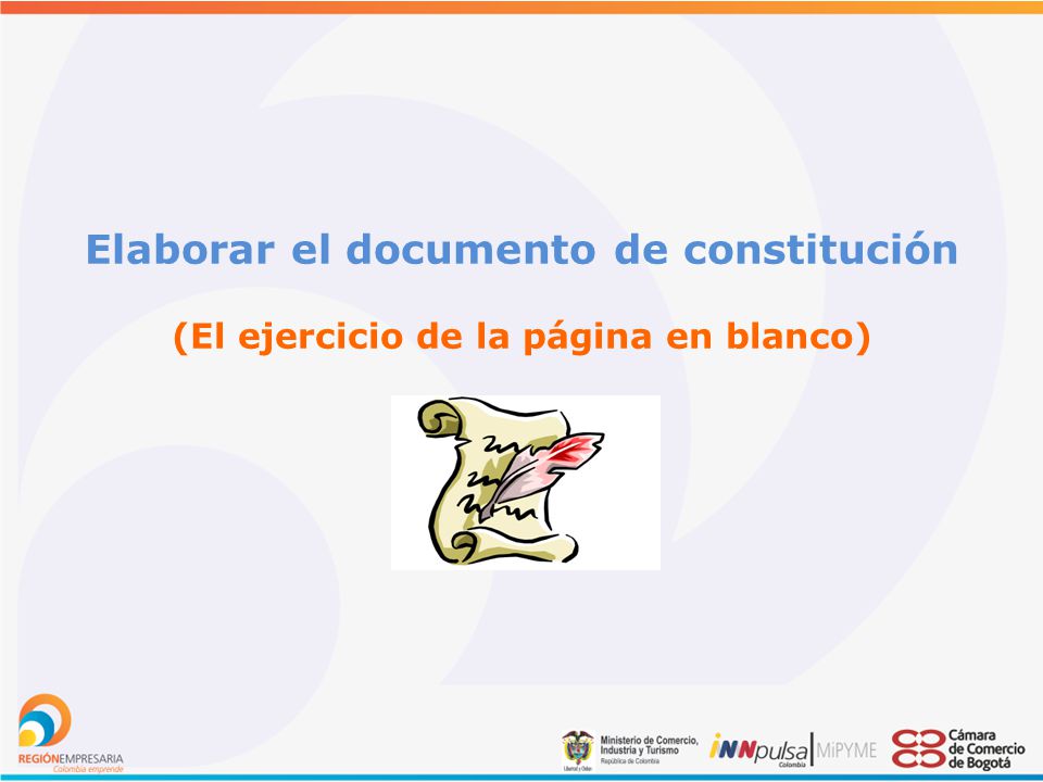 Elaborar el documento de constitución (El ejercicio de la página en blanco)