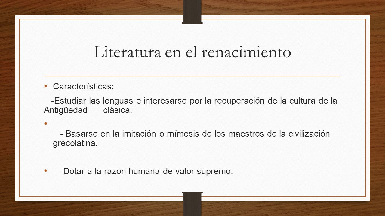 Literatura en el renacimiento
