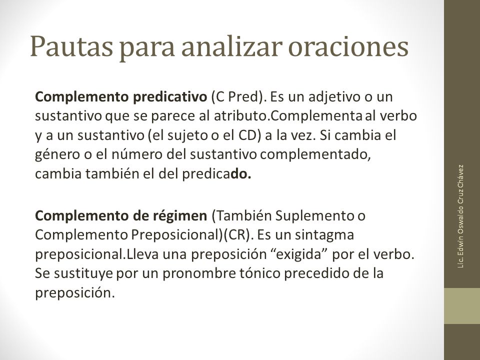Pautas para analizar oraciones