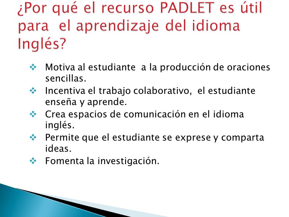 ¿Por qué el recurso PADLET es útil para el aprendizaje del idioma Inglés