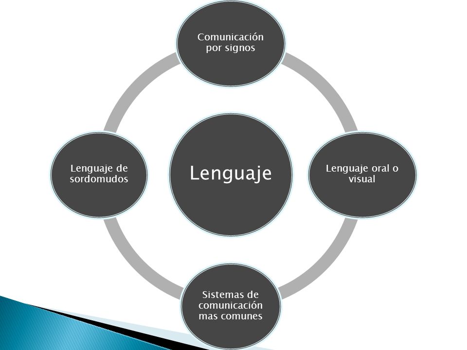 Lenguaje Comunicación por signos Lenguaje oral o visual