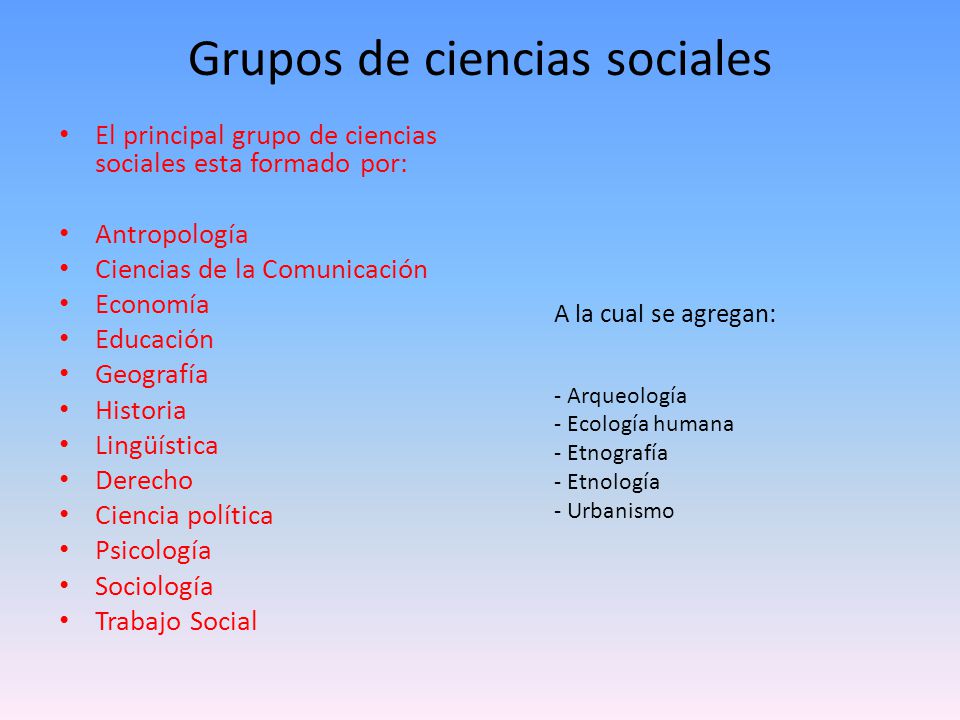 Grupos de ciencias sociales