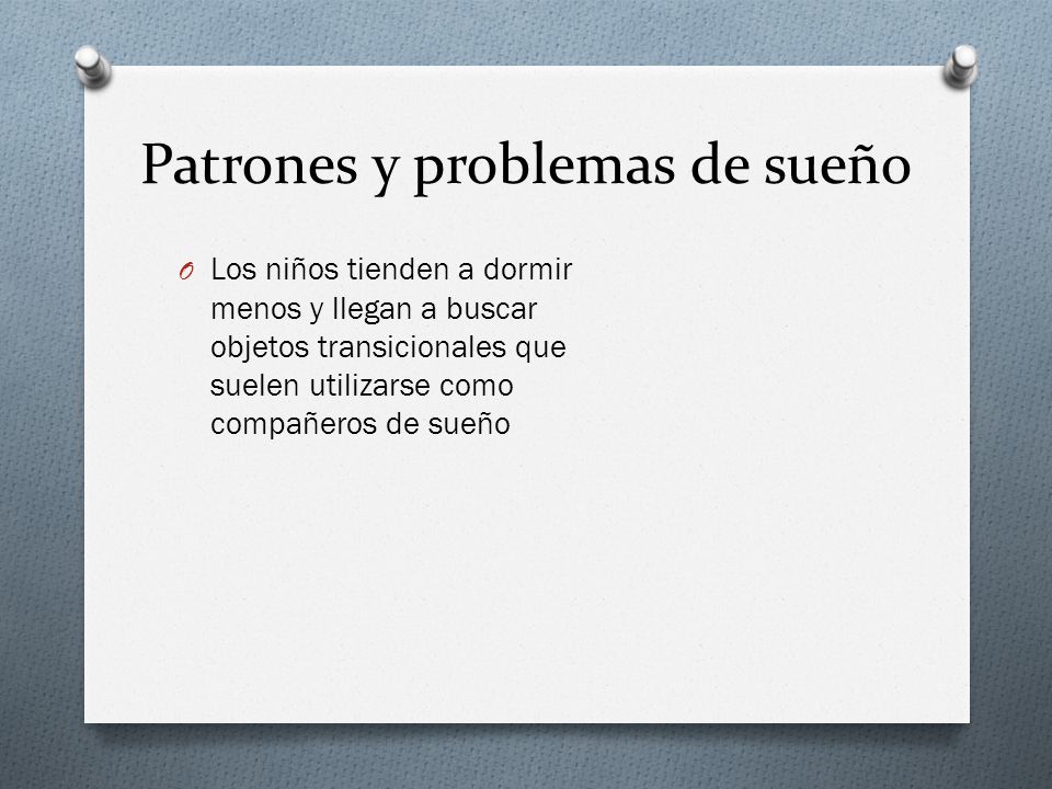 Patrones y problemas de sueño