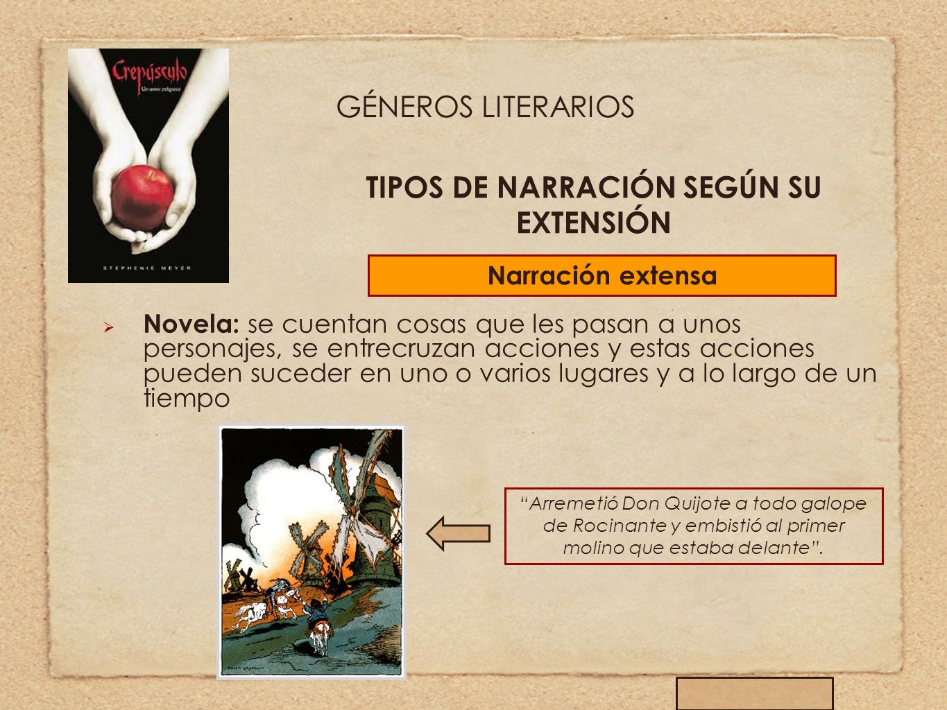 TIPOS DE NARRACIÓN SEGÚN SU EXTENSIÓN