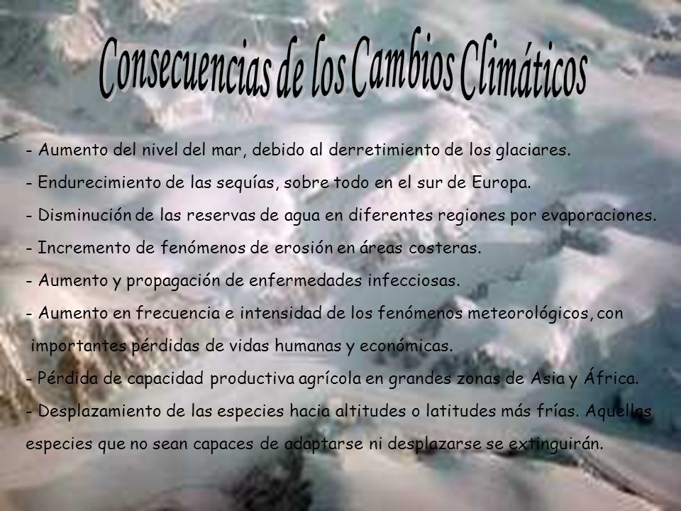 Consecuencias de los Cambios Climáticos