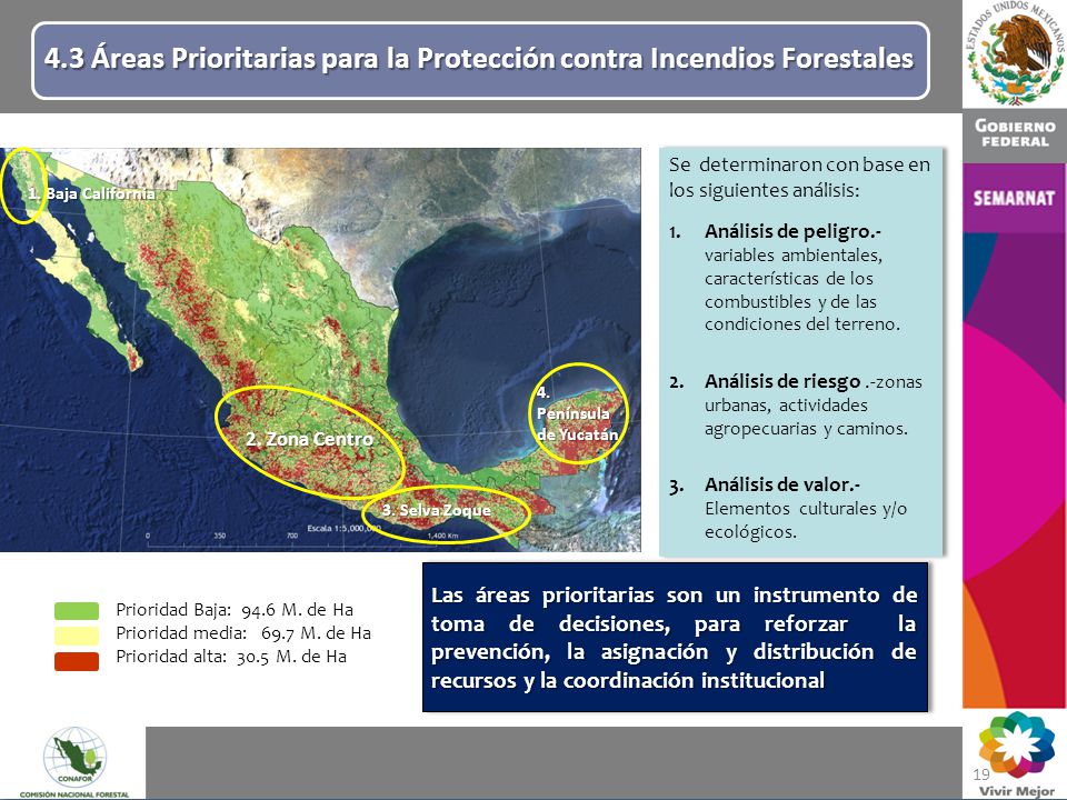 4.3 Áreas Prioritarias para la Protección contra Incendios Forestales