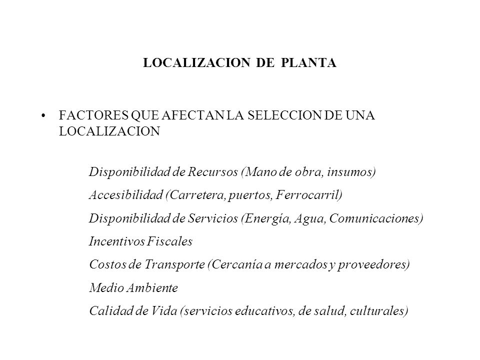 LOCALIZACION DE PLANTA