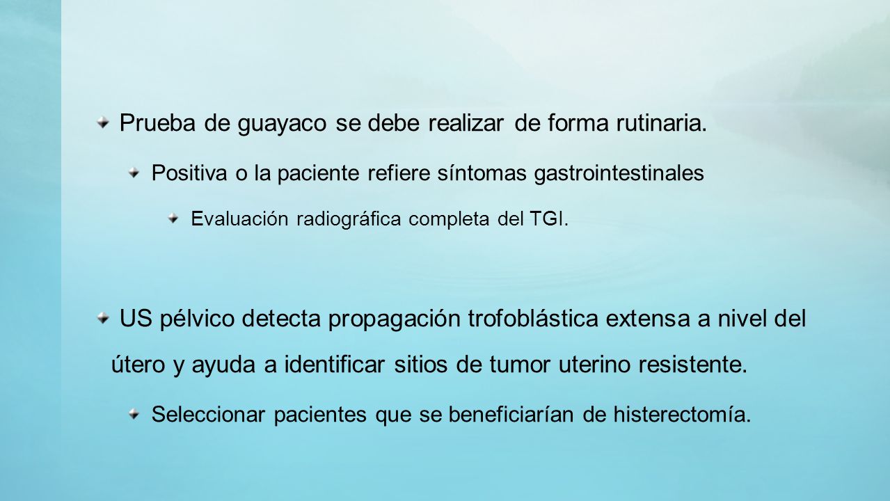 Prueba de guayaco se debe realizar de forma rutinaria.