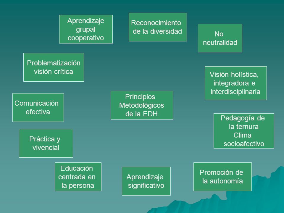 Reconocimiento de la diversidad. Aprendizaje. grupal. cooperativo. No. neutralidad. Problematización.