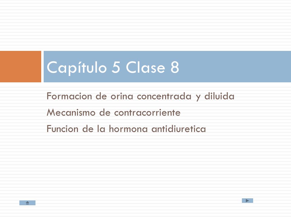 Capítulo 5 Clase 8 Formacion de orina concentrada y diluida