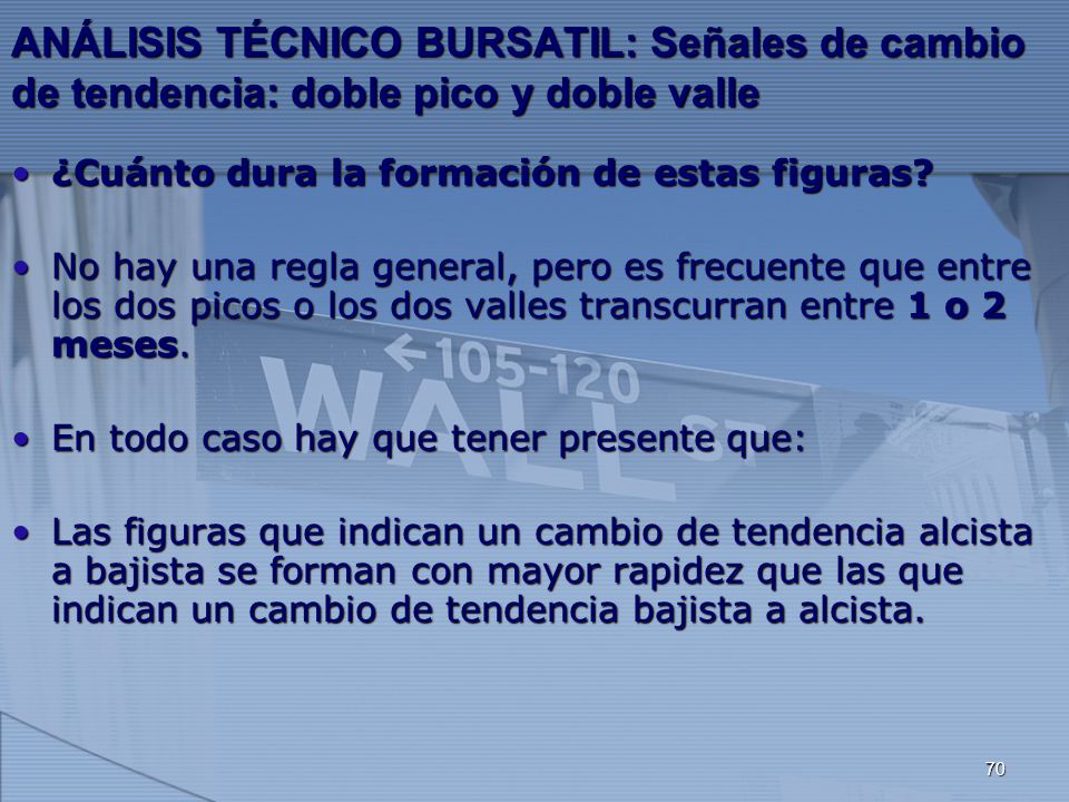 ANÁLISIS TÉCNICO BURSATIL: Señales de cambio de tendencia: doble pico y doble valle