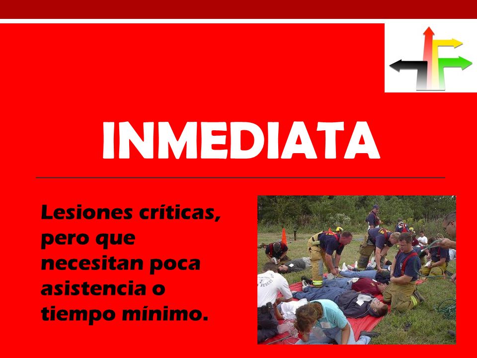 Lesiones críticas, pero que necesitan poca asistencia o tiempo mínimo.