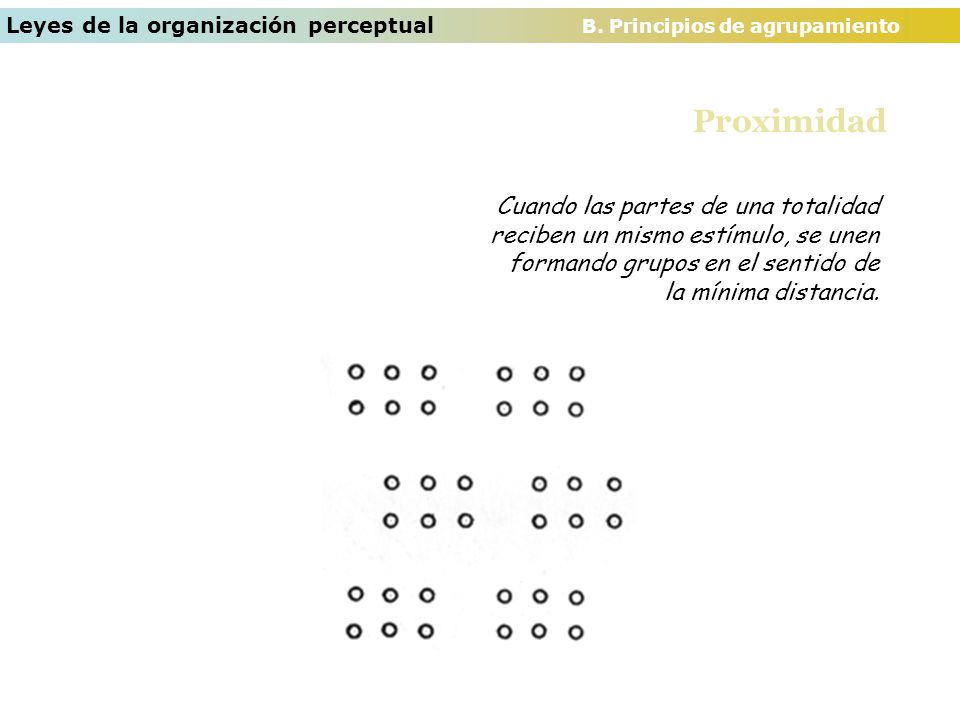 Leyes de la organización perceptual B. Principios de agrupamiento
