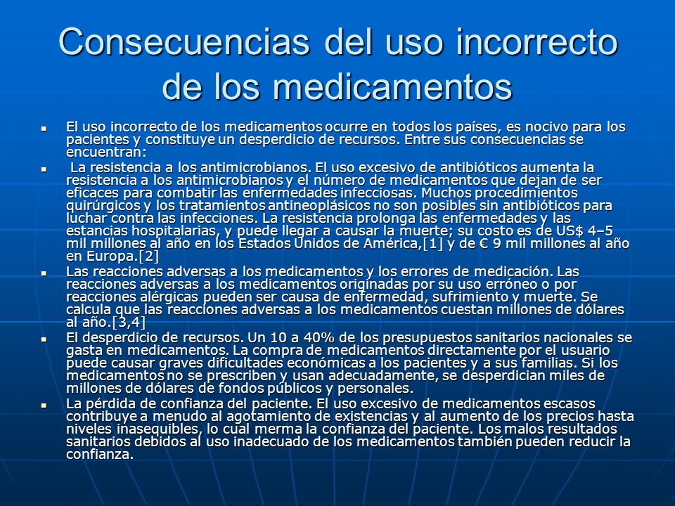 Consecuencias del uso incorrecto de los medicamentos