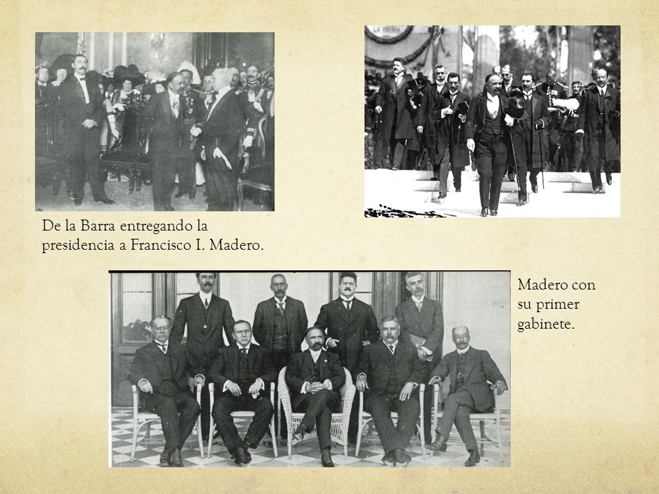 De la Barra entregando la presidencia a Francisco I. Madero.