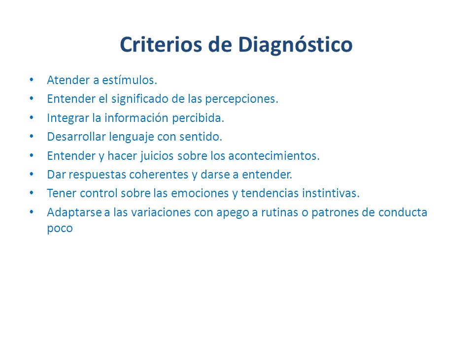 Criterios de Diagnóstico