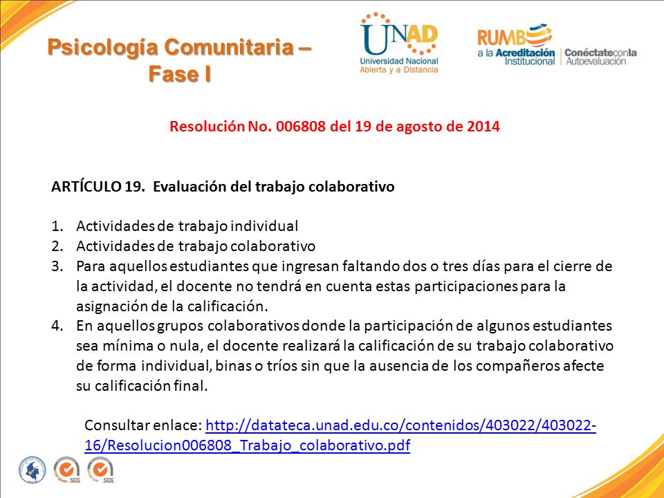 Psicología Comunitaria – Fase I