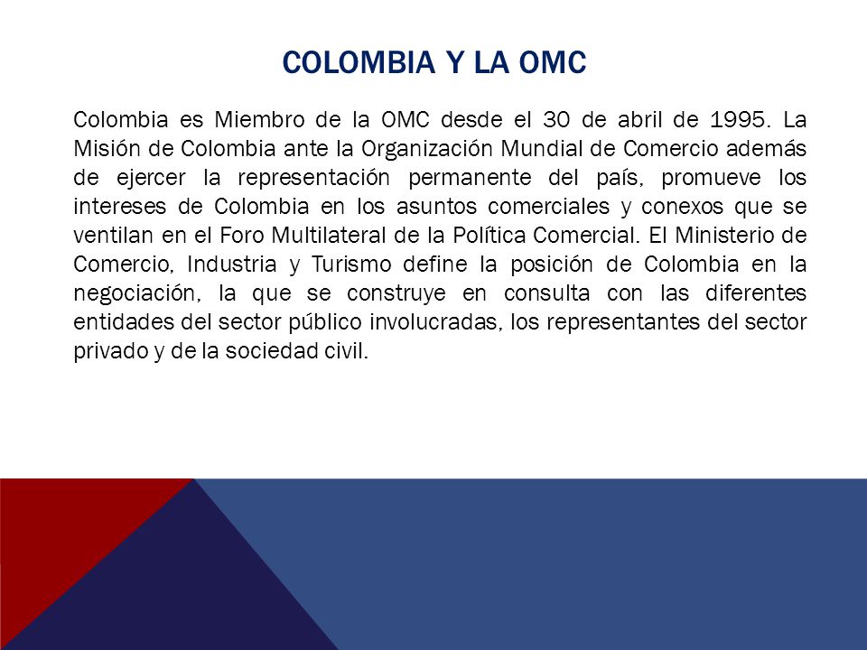 COLOMBIA Y LA OMC