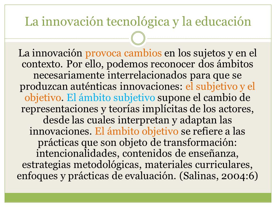La innovación tecnológica y la educación