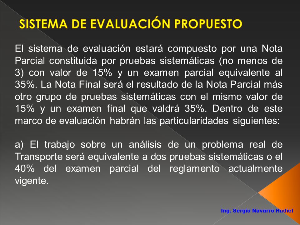 SISTEMA DE EVALUACIÓN PROPUESTO