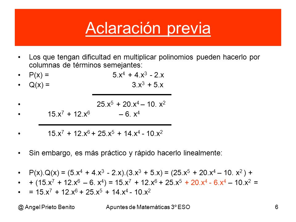 Apuntes de Matemáticas 3º ESO