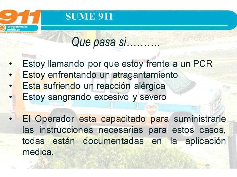 Que pasa si………. Estoy llamando por que estoy frente a un PCR