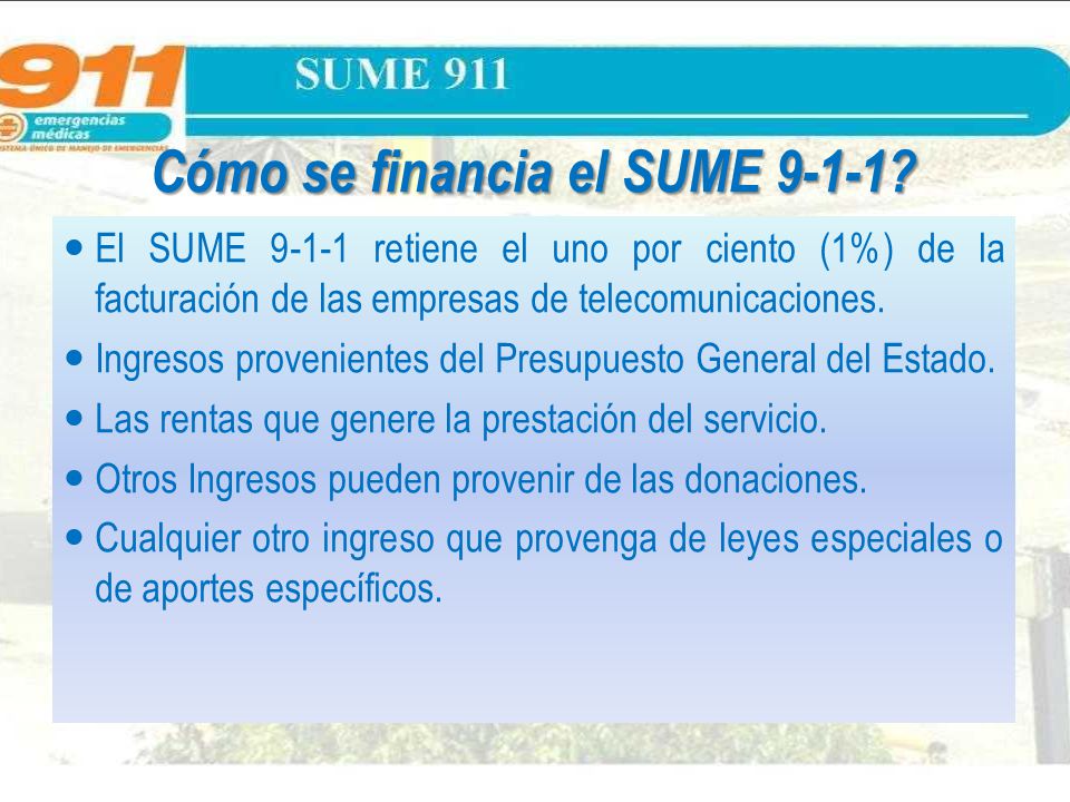 Cómo se financia el SUME