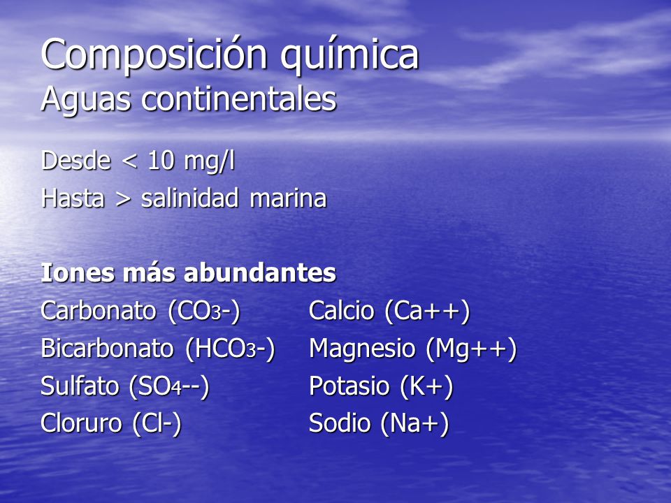 Composición química Aguas continentales