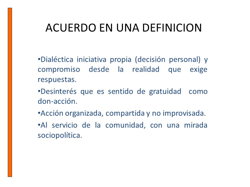 ACUERDO EN UNA DEFINICION