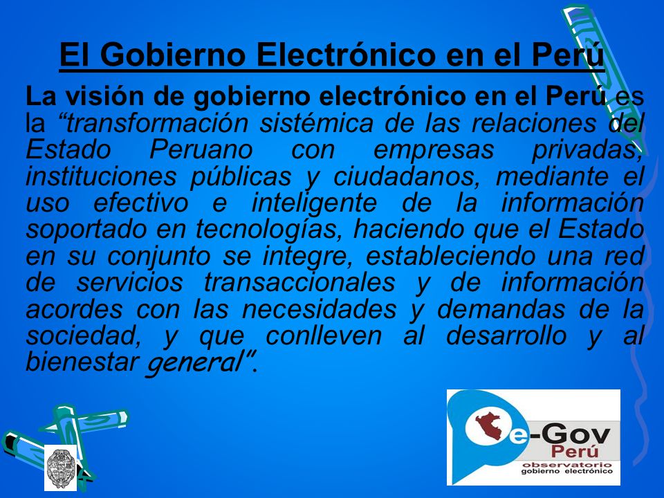 El Gobierno Electrónico en el Perú