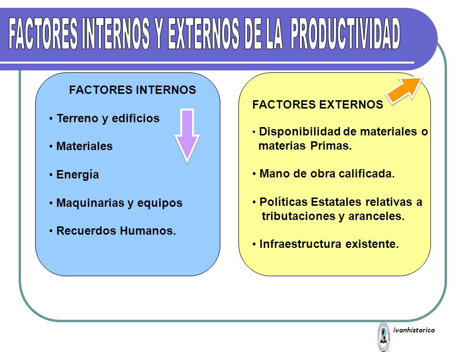 FACTORES INTERNOS Y EXTERNOS DE LA PRODUCTIVIDAD