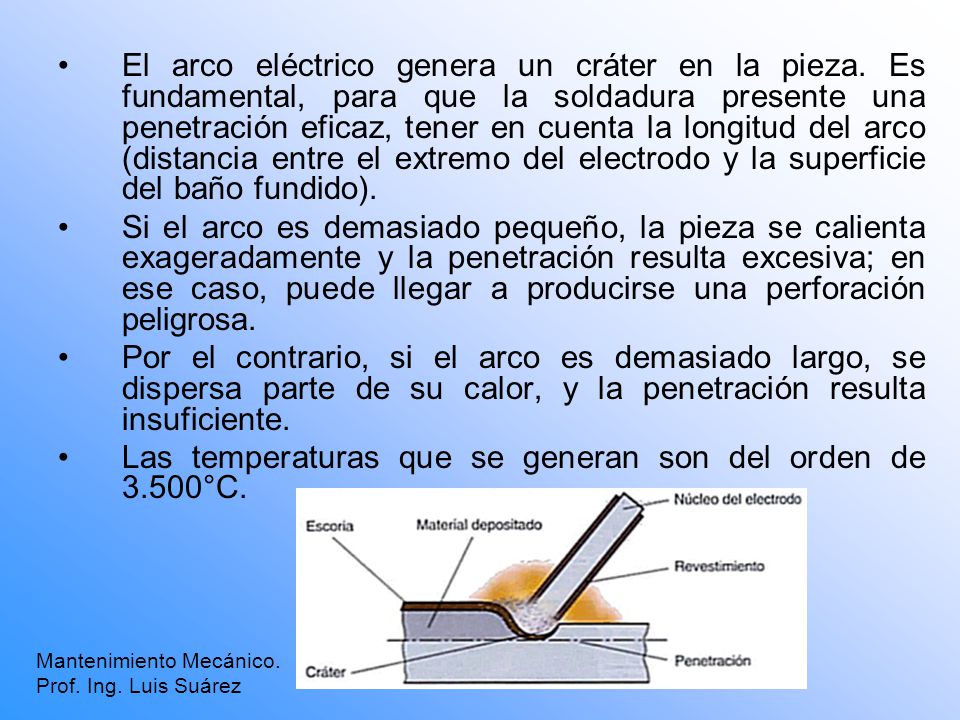Las temperaturas que se generan son del orden de 3.500°C.