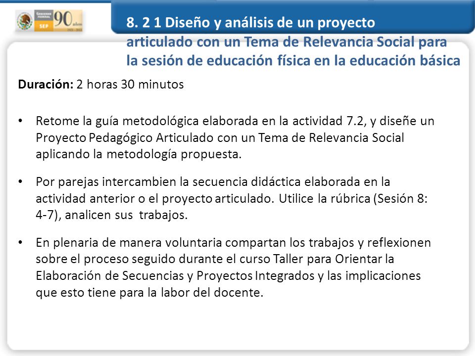 Diseño y análisis de un proyecto articulado con un Tema de Relevancia Social para la sesión de educación física en la educación básica