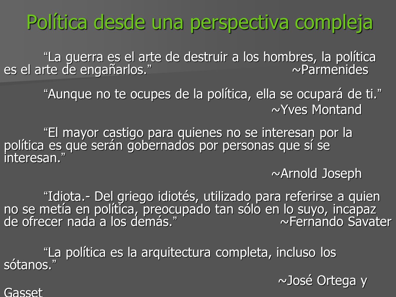 Política desde una perspectiva compleja