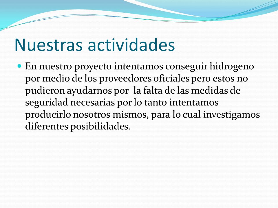 Nuestras actividades