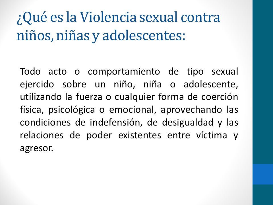 ¿Qué es la Violencia sexual contra niños, niñas y adolescentes: