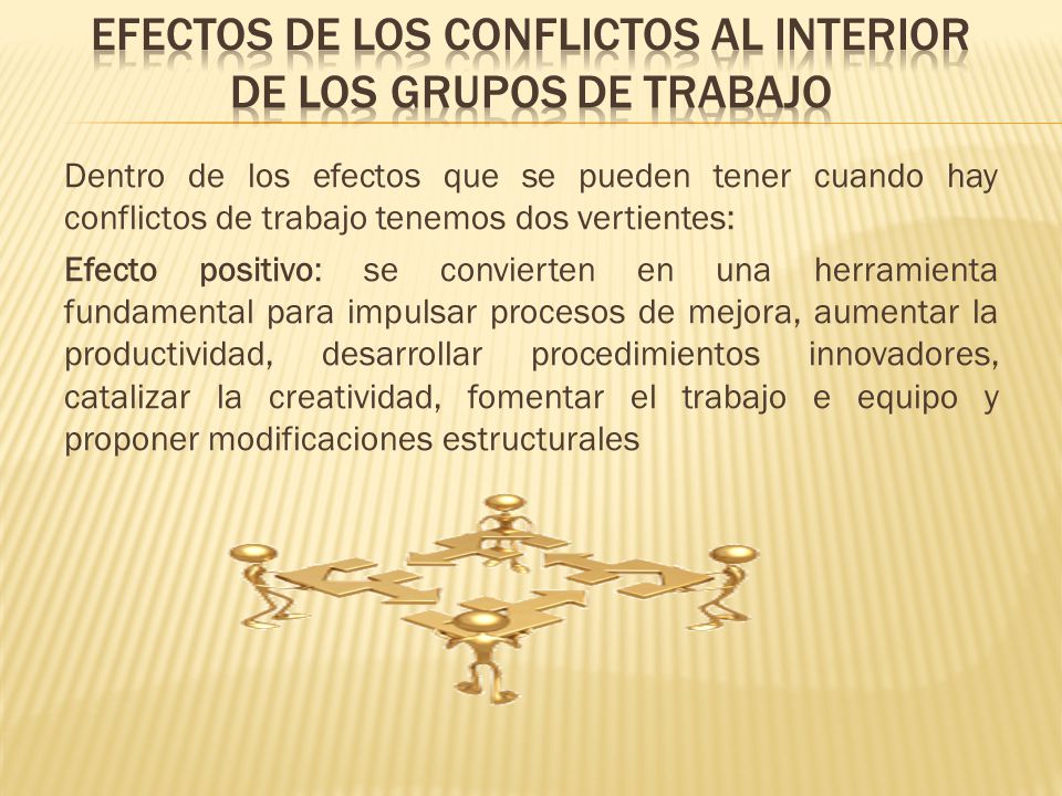 Efectos de los conflictos al interior de los grupos de trabajo