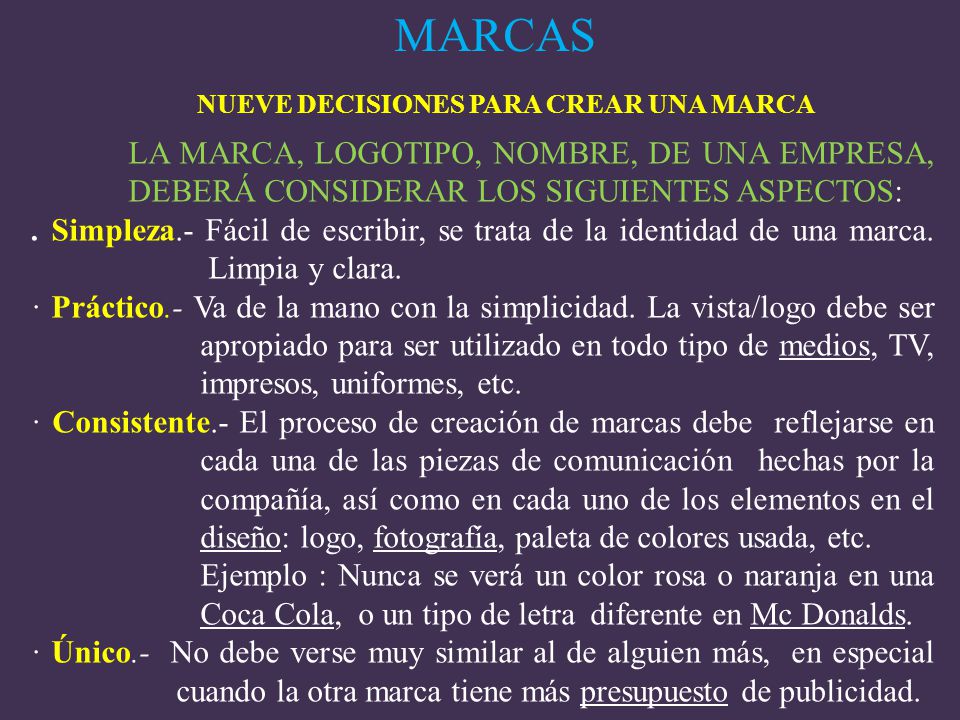 NUEVE DECISIONES PARA CREAR UNA MARCA