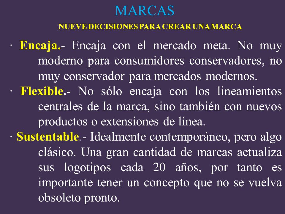 NUEVE DECISIONES PARA CREAR UNA MARCA
