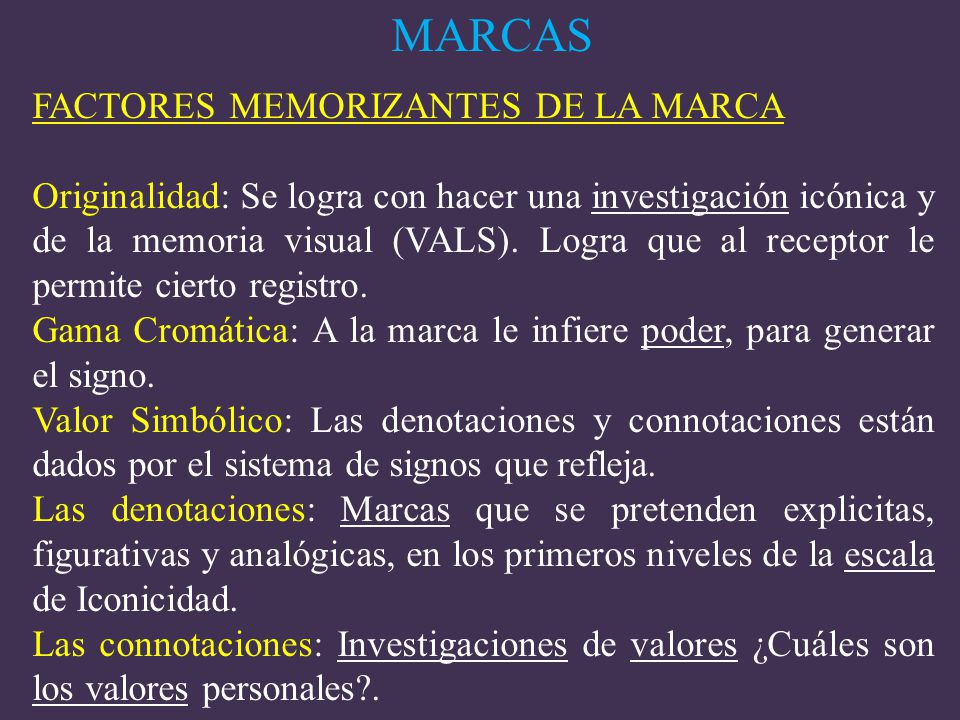 MARCAS FACTORES MEMORIZANTES DE LA MARCA