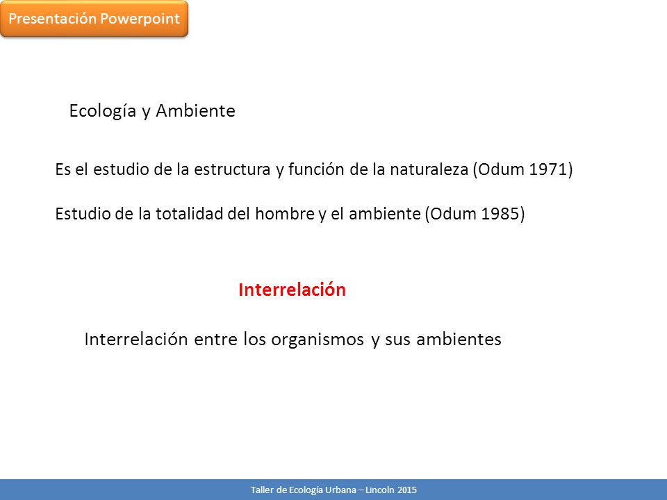 Interrelación entre los organismos y sus ambientes