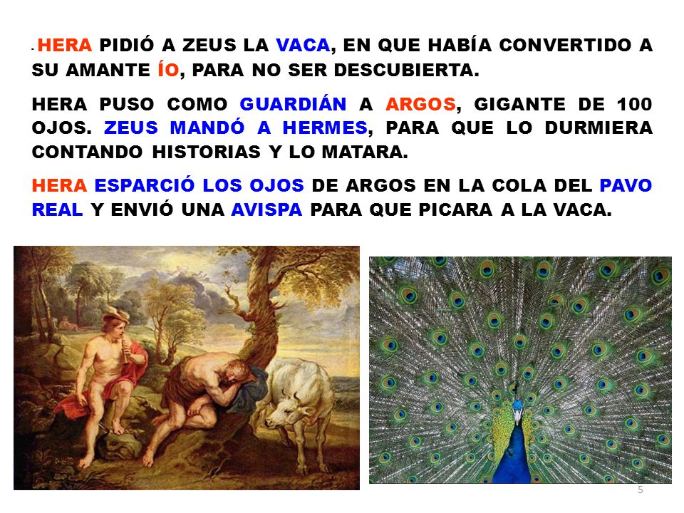 HERA PIDIÓ A ZEUS LA VACA, EN QUE HABÍA CONVERTIDO A SU AMANTE ÍO, PARA NO SER DESCUBIERTA.