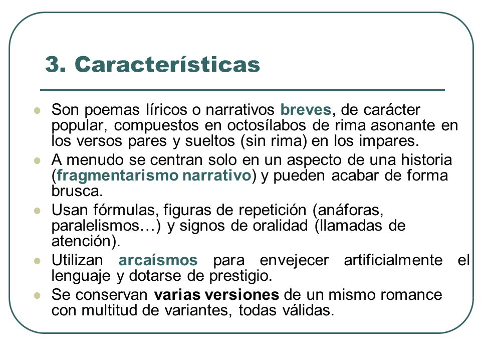 3. Características