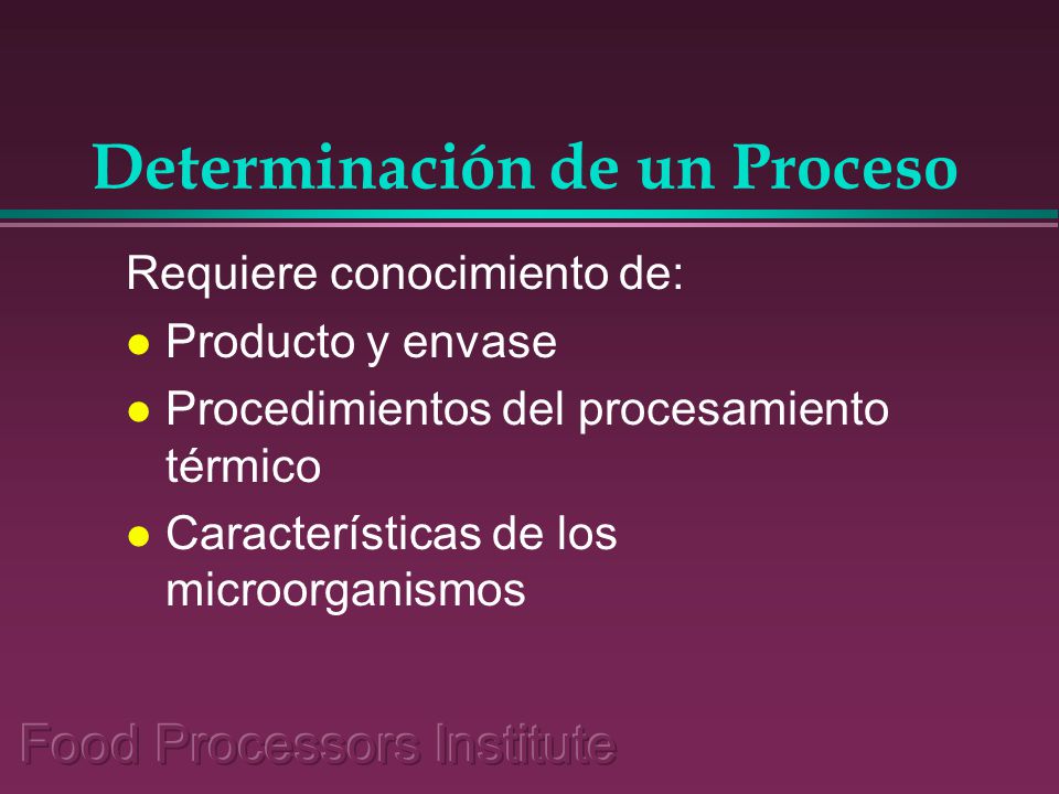 Determinación de un Proceso