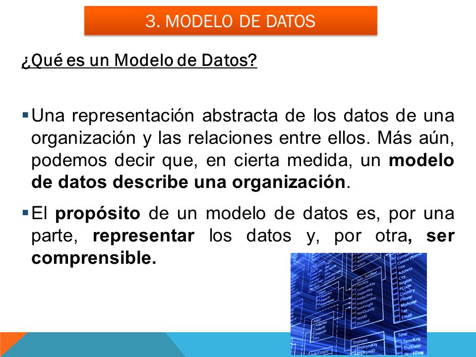 3. Modelo de datos ¿Qué es un Modelo de Datos