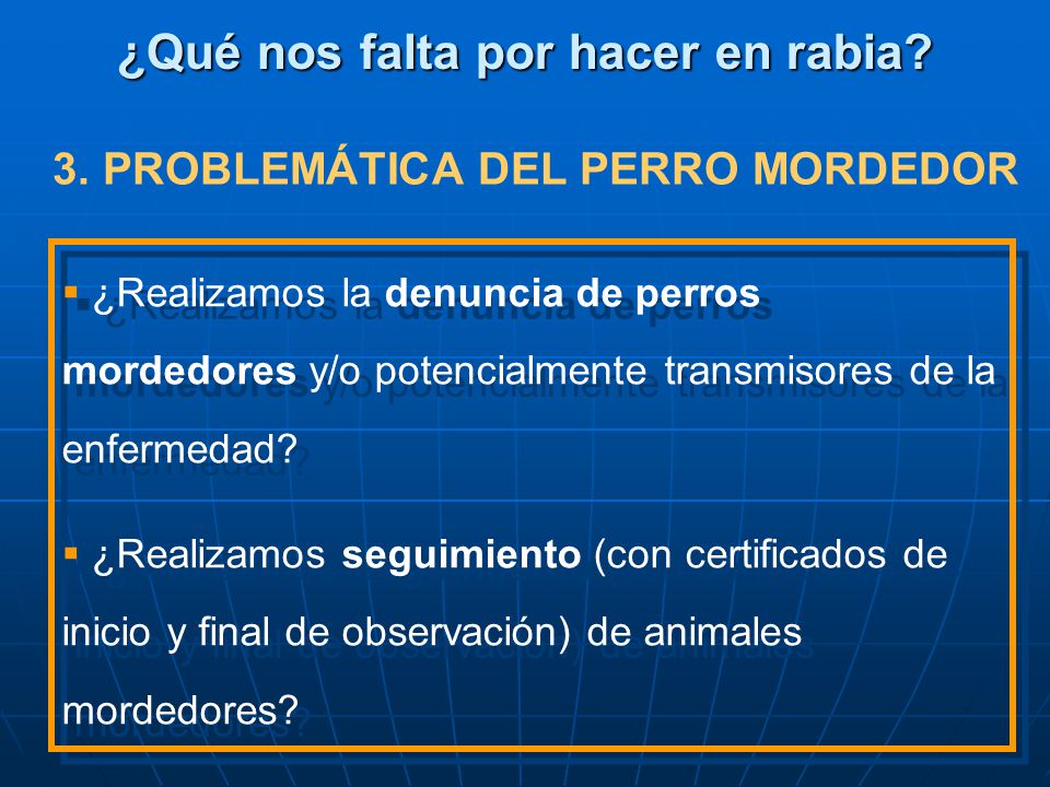 ¿Qué nos falta por hacer en rabia 3. PROBLEMÁTICA DEL PERRO MORDEDOR